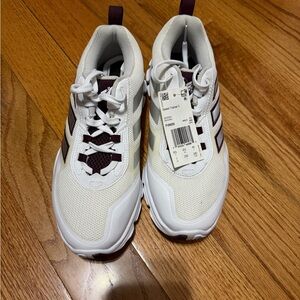 adidas White and Maroon Speed Trainer 5